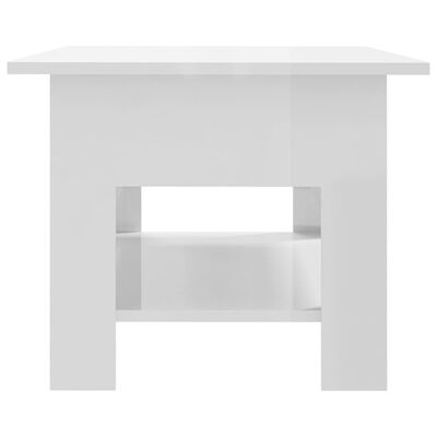 vidaXL magasfényű fehér forgácslap dohányzóasztal 102 x 55 x 42 cm