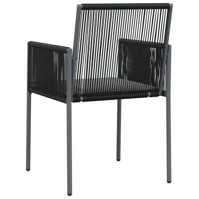 vidaXL 2 db fekete polyrattan kerti szék párnával 54 x 60,5 x 83,5 cm