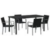 vidaXL Kert &eacute;tkező szett 5 pcs Fekete &eacute;s Sz&uuml;rke PE Rattan