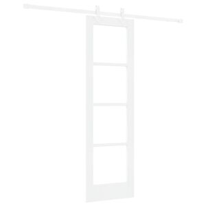 vidaXL Cs&uacute;sz&oacute; ajt&oacute; 61 x 198,5 cm T&ouml;m&ouml;r fenyőfa &eacute;s &uuml;veg Feh&eacute;r