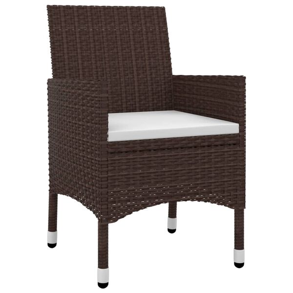 vidaXL 5 r&eacute;szes polyrattan &eacute;s &uuml;veg kerti &eacute;tkezőgarnit&uacute;ra p&aacute;rn&aacute;kkal