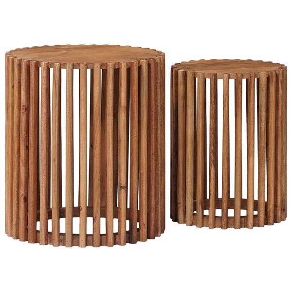 vidaXL Kisasztal k&eacute;szlet t&aacute;rol&oacute;val ajt&oacute;val Barna 40 x 40 x 45 cm