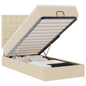 vidaXL oszm&aacute;n &aacute;gykeret matraccal kr&eacute;m 80x200cm sz&ouml;vet