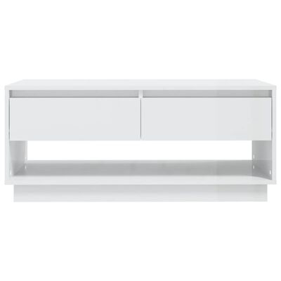 vidaXL magasfényű fehér forgácslap dohányzóasztal 102,5 x 55 x 44 cm