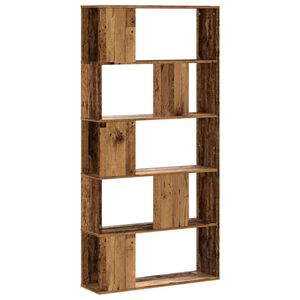 vidaXL 5 szintes antik fa sz&iacute;nű fa k&ouml;nyvespolc 80,5 x 23,5 x 162,5 cm