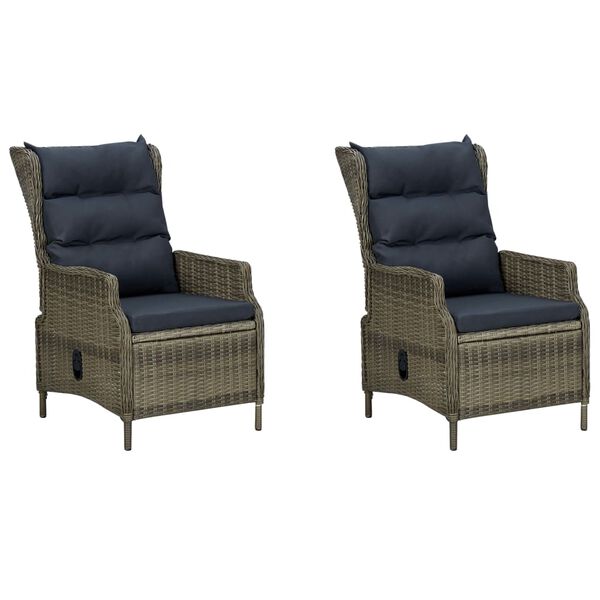 vidaXL 7 r&eacute;szes barna polyrattan kerti &eacute;tkezőgarnit&uacute;ra p&aacute;rn&aacute;kkal