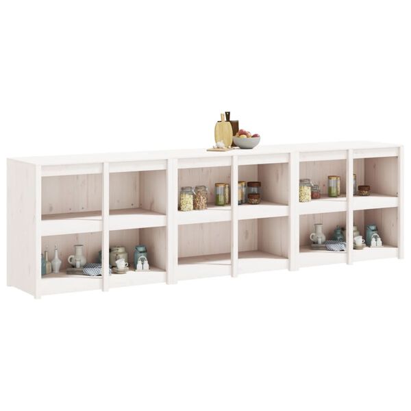 vidaXL 3 db feh&eacute;r t&ouml;m&ouml;r fenyőfa k&uuml;lt&eacute;ri konyhaszekr&eacute;ny