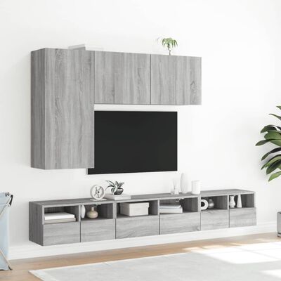 vidaXL 5 darab szürke sonoma színű szerelt fa fali TV-szekrény