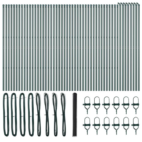 vidaXL Ker&iacute;t&eacute;soszlop Sz&uuml;rke 100 x 1,5 m (36 mm h&aacute;l&oacute;) Ac&eacute;l &eacute;s PVC