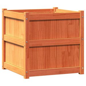 vidaXL viaszbarna t&ouml;m&ouml;r fenyőfa kerti vir&aacute;gl&aacute;da 60 x 60 x 60 cm