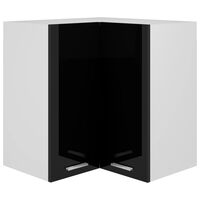 vidaXL magasfényű fekete forgácslap függő sarokszekrény 57x57x60 cm