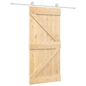 vidaXL Cs&uacute;sz&oacute; ajt&oacute; 95 x 210 cm Szil&aacute;rd Fenyőfa (Nem Kezelt)