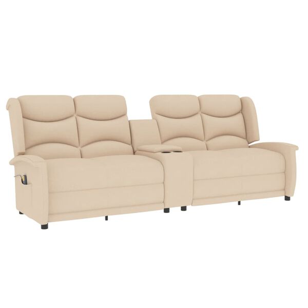 vidaXL 4 személyes krém dönthető masszázsfotel pohártartóval