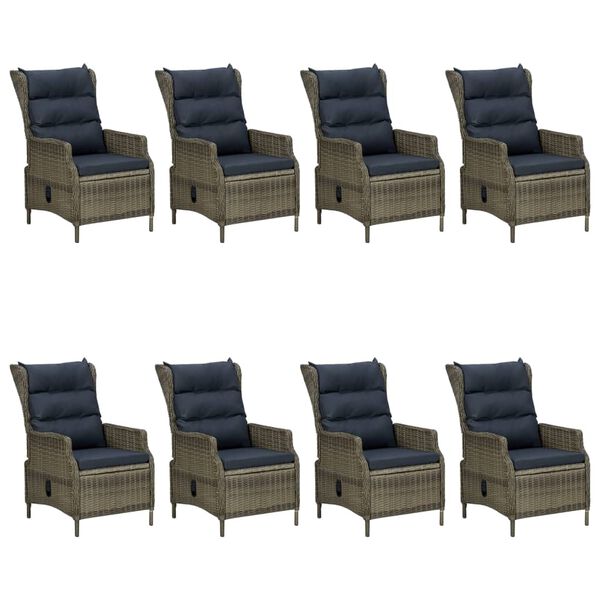 vidaXL 9 r&eacute;szes barna kerti &eacute;tkezőgarnit&uacute;ra