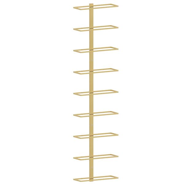 vidaXL arany vas falra szerelhető bortart&oacute; &aacute;llv&aacute;ny 9 palacknak