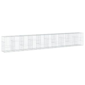vidaXL horganyzott vas gabion kos&aacute;r fed&eacute;llel 1000 x 100 x 150 cm