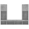 vidaXL 5 darab betonszürke szerelt fa fali TV-bútor LED-del