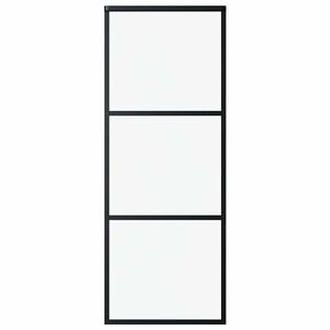 vidaXL fekete ESG &uuml;veg &eacute;s alum&iacute;nium tol&oacute;ajt&oacute; 3 paneles 76 x 205 cm