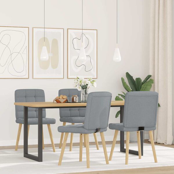 vidaXL 4 db világosszürke szövet étkezőszék