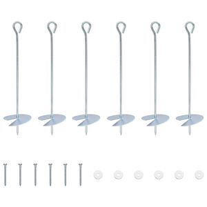 vidaXL F&ouml;ldi horgony 6 pcs Ez&uuml;st &Oslash;10 x 40 cm Galvaniz&aacute;lt f&eacute;m