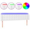 vidaXL feh&eacute;r műbőr LED-es fejt&aacute;mla 163x16x78/88 cm