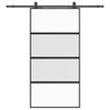 vidaXL fekete edzett &uuml;veg tol&oacute;ajt&oacute; f&eacute;mszerel&eacute;k szettel 102,5x205 cm