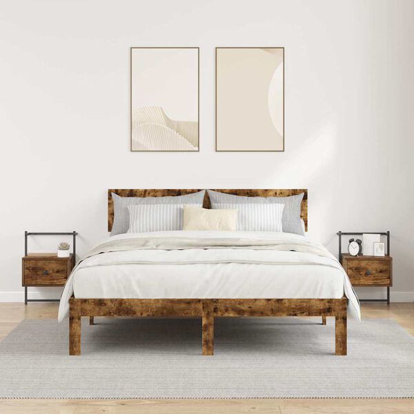 vidaXL 2 db f&uuml;st&ouml;s t&ouml;lgy szerelt fa fali &eacute;jjeliszekr&eacute;ny 35x30x51 cm