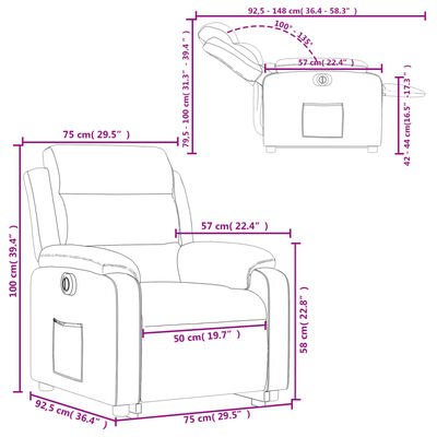 vidaXL elektromos felállást segítő sötétszürke bársony fotel