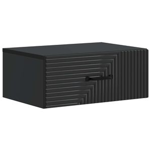 vidaXL Fali &eacute;jjeli szekr&eacute;ny Fekete 49 x 34,5 x 20 cm Szerelt Fa
