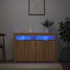 vidaXL sonoma t&ouml;lgy sz&iacute;nű t&aacute;lal&oacute;szekr&eacute;ny LED-ekkel 115,5 x 30 x 75 cm