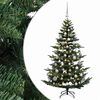 vidaXL Műkar&aacute;csonyfa g&ouml;mbbel 120 cm 150 LED Meleg feh&eacute;r PE &eacute;s PVC Z&ouml;ld