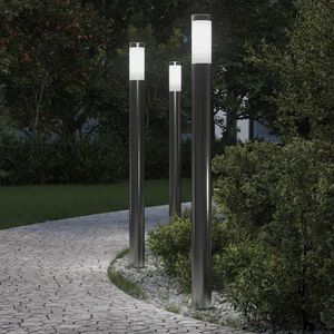 vidaXL 3 db oszlopl&aacute;mpa 110 cm rozsdamentes ac&eacute;l IP44
