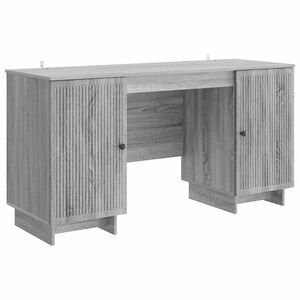 vidaXL Asztal Sz&uuml;rke Sonoma Szerelt Fa 142,5 x 50 x 75 cm