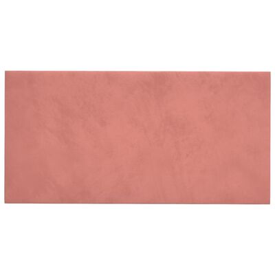 vidaXL 12 db rózsaszín bársony fali panel 30 x 15 cm 0,54 m²
