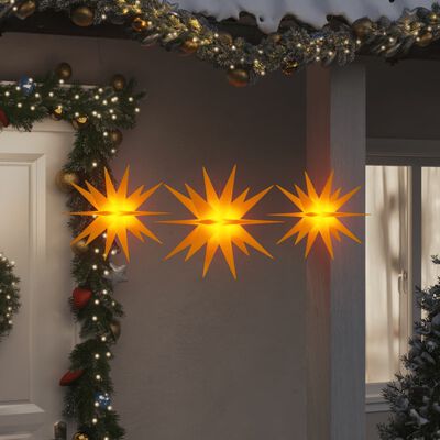 vidaXL 3 db összecsukható sárga karácsonyi lámpa LED-del