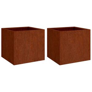 vidaXL 2 db corten ac&eacute;l n&ouml;v&eacute;nytart&oacute; 42x40x39 cm