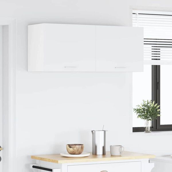 vidaXL F&uuml;ggő szekr&eacute;ny t&aacute;rol&oacute;val ajt&oacute;val Feh&eacute;r 50 x 31 x 40 cm Faanyag