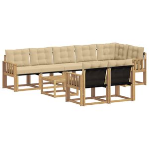 vidaXL K&uuml;lt&eacute;ri kanap&eacute; szett p&aacute;rn&aacute;val 9 pcs Feh&eacute;r &eacute;s B&eacute;zs