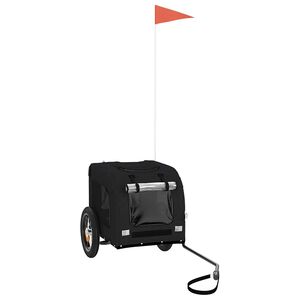 vidaXL fekete oxford sz&ouml;vet &eacute;s vas kis&aacute;llatsz&aacute;ll&iacute;t&oacute; ker&eacute;kp&aacute;r-ut&aacute;nfut&oacute;