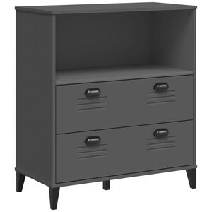vidaXL VIKEN antracitsz&uuml;rke szerelt fa k&ouml;nyvszekr&eacute;ny 80 x 40 x 90 cm
