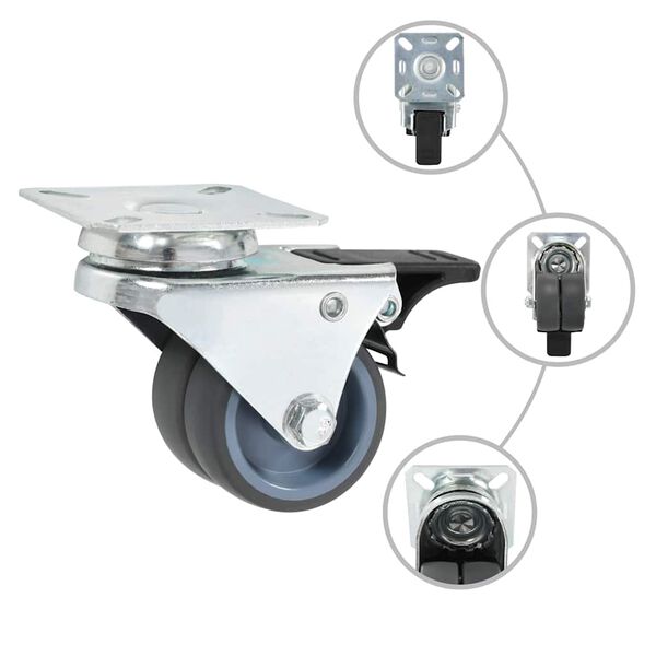 vidaXL 32 db dupla kerekes &ouml;nbe&aacute;ll&oacute; g&ouml;rgő 50 mm