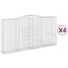 vidaXL 4 db &iacute;ves horganyzott vas gabion kos&aacute;r 400x50x200/220 cm