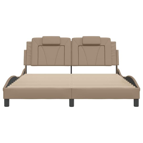 vidaXL cappuccino sz&iacute;nű műbőr &aacute;gykeret Viana matrac n&eacute;lk&uuml;l 160x200 cm