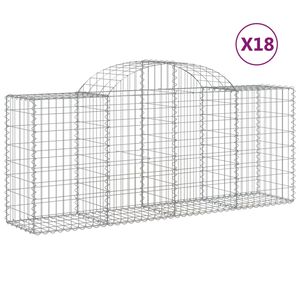 vidaXL 18 db &iacute;ves horganyzott vas gabion kos&aacute;r 200x50x80/100 cm