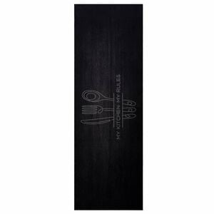 vidaXL Konyhai szőnyeg Evőeszk&ouml;z Fekete 180 x 60 cm B&aacute;rsony