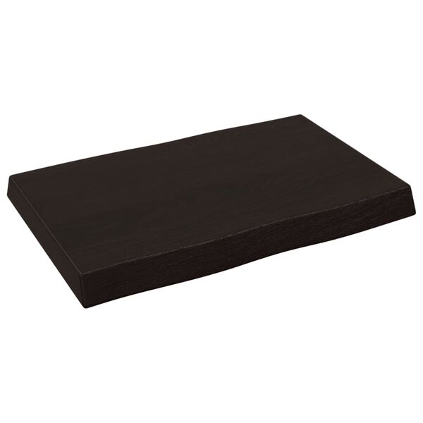 vidaXL s&ouml;t&eacute;tbarna kezelt t&ouml;m&ouml;r asztallap 60x40x(2-6) cm