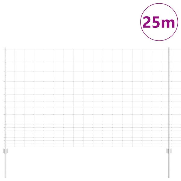 vidaXL Ker&iacute;t&eacute;s oszlopokkal Ez&uuml;st 1,5 x 25 m Ac&eacute;l