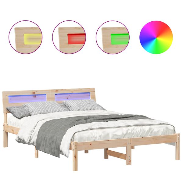 vidaXL &Aacute;gykeret fejt&aacute;ml&aacute;val Barna 135 x 190 cm T&ouml;m&ouml;r fenyőfa