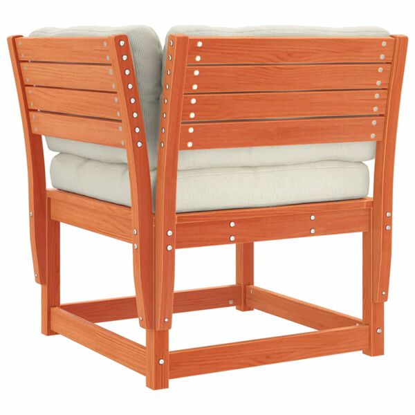 vidaXL 4 r&eacute;szes viaszbarna t&ouml;m&ouml;r fenyőfa kerti &uuml;lőgarnit&uacute;ra p&aacute;rn&aacute;val