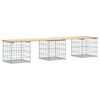 vidaXL t&ouml;m&ouml;r fenyőfa gabion kerti pad 203x44x42 cm